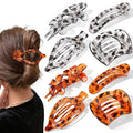 Obeoby 8 Pcs Flat Hair Clips for Women, 4 Types French Flat Claw Clips Hair Accessories Barrettes Large Medium (Tortoiseshell)