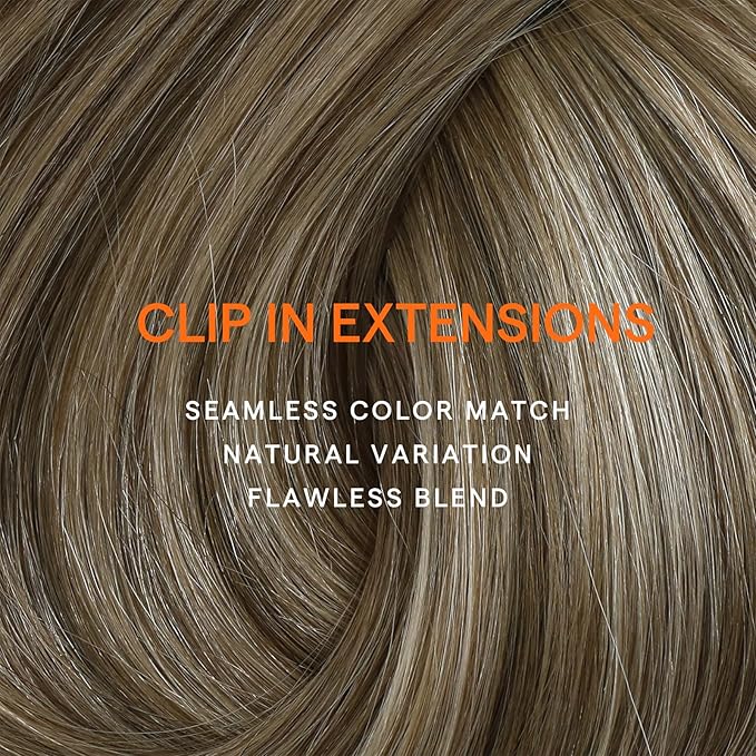 Full Shine Balayage Brown Hair Extensions Real Human Hair Clip ins Chestnut Brown Ombre Blonde Short Clip in Hair Extensions Seamless Human Hair Clip in Extensions for Women 14 Inch 7 Pcs 120 G