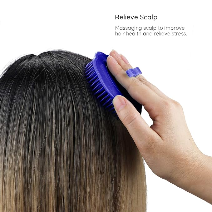 Segbeauty Hair Scalp Brush, 2Pcs Palm Massage Shampoo Brushes, Men Beard Comb Scalp Scrubber Floriated Shower Comb for Washing Hair, Pet Shower Grooming, Salon, Travel