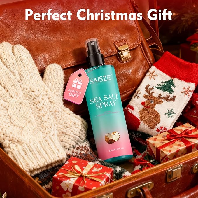 Sea Salt Spray for Women and Men, Valentines Day Gifts, Travel Essentials, Textured Beach Waves & Volume for Curly Hair, Coconut Surf Spray, Christmas Stocking Stuffers for Teen Girls, 8.8 oz