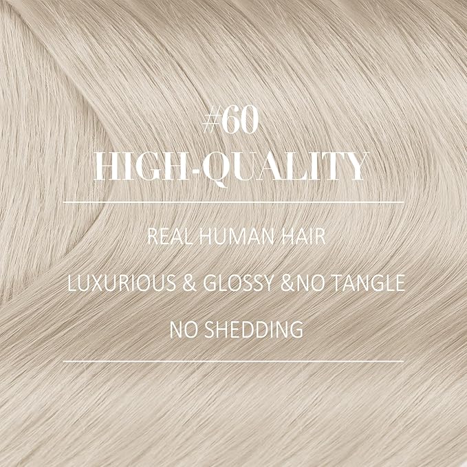 YoungSee Clip in Hair Extensions Real Human Hair Blonde Hair Extensions Clip ins Platinum Blonde Full Head Real Human Hair Extension Clip ins for Women 7Pcs 120G 16Inch