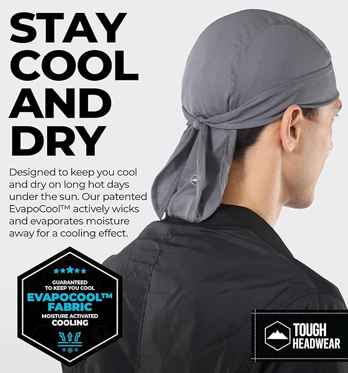 Cooling Helmet Liners - Do Rag Skull Caps for Men - Cooling Head Wraps, Hard Hat Liner - Motorcycle Pirate Bandana