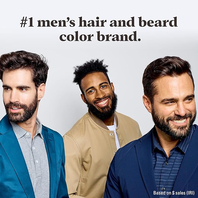 Just For Men Mustache & Beard, Beard Dye for Men with Brush, With Keratin Biotin Aloe and Coconut Oil for Healthy Facial Hair - Light Red Brown, M-27, Pack of 3 (Packaging May Vary)