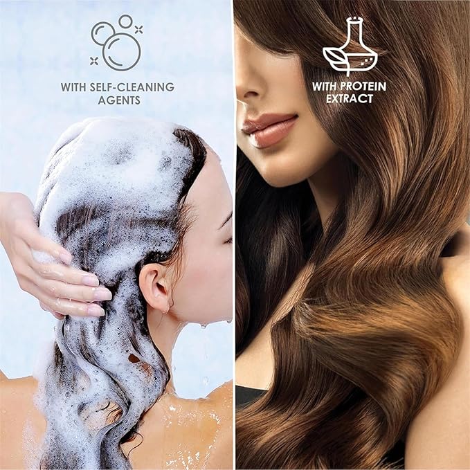 Hair Dye Shampoo, 3 in 1 Gray Hair Coverage, One-Step Wash-In Hair Dye, Shampoos for Color Treated Hair, Semi Permanent Hair Color Shampoo for Women & Men, 13.6 fl. oz,(Deep Brown)