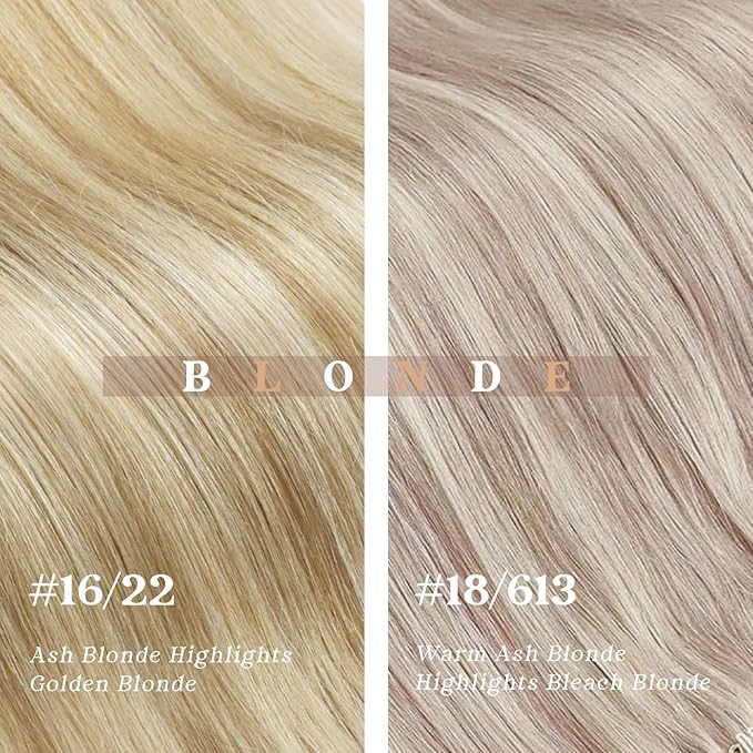 Ve Sunny Human Hair Clip in Extensions Ash Blonde Highlight Bleach Blonde Real Human Hair Extensions Clip ins for Thick Hair 120g 7pcs 14inch