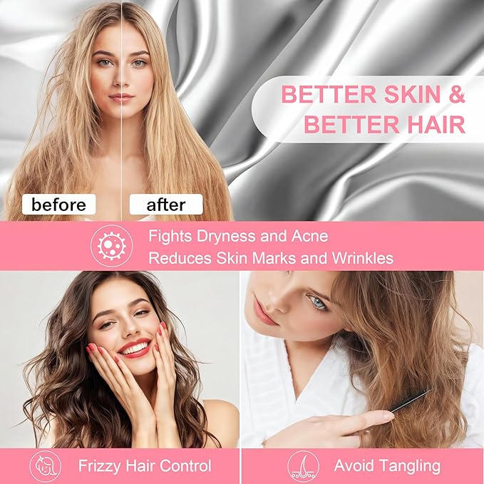 Mulberry Silk Pillow Cases 2 Pack Queen Size 20x30 Inches with Hidden Zipper, Ultra Smooth and Soft Breathable Cooling Silk Satin Pillowcase Set of 2, Better for Hair and Skin, Gifts for Women Men