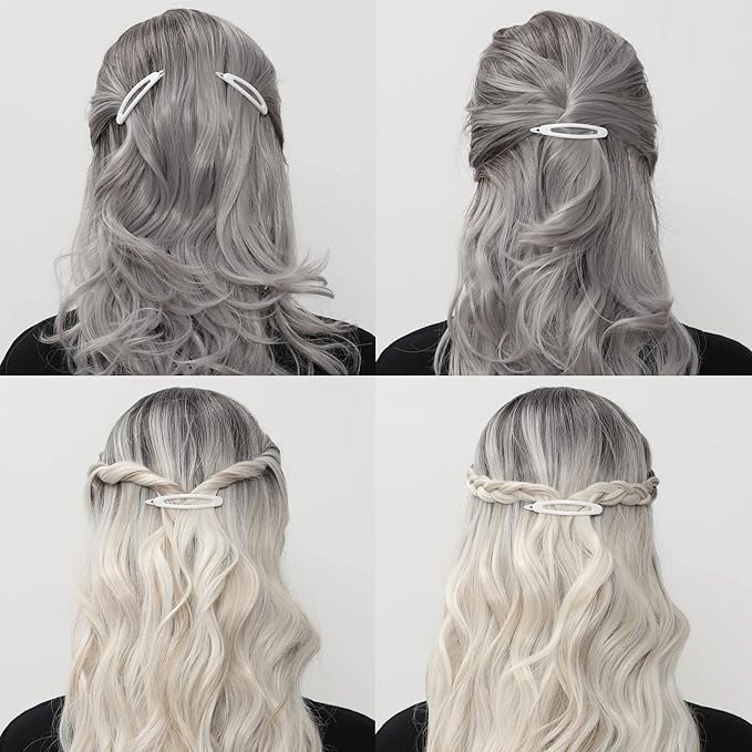12pcs Hair Barrettes Set for Women and Girls, Hair Clips for Thick Thin Fine Hair, Non-metal Hair Accessories, Non-Slip Grip Handmade Snap Hairpin, BPA Free