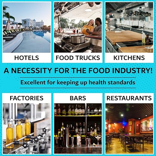 Chlorine Test Strips for Restaurants and Food Services, 1 x Vial of 100 Sanitizer Test Strips for Kitchens, 0-200 ppm Testing Kit for Sanitizing Solution, Precise Bleach Testing Kit by FryOilSaver Co.