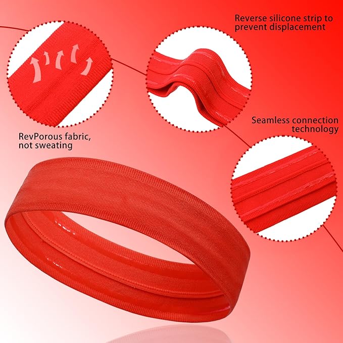 Workout Headbands Non Slip Headband Sport Headbands Sweatbands Elastic Sport Hair Bands for Sports Travel Indoor Fitness Gym