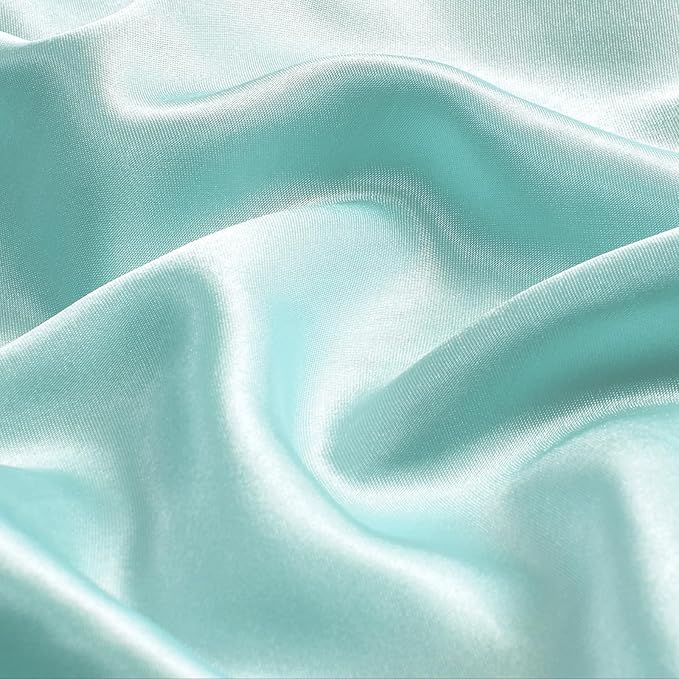 BEDELITE Satin Body Pillow Cover 2 Pack, Super Soft and Cooling Body Pillow Pillowcase for Hair and Skin, Breathable Silky Full Long Pillowcase Cover(20"x54", Blue Grey)