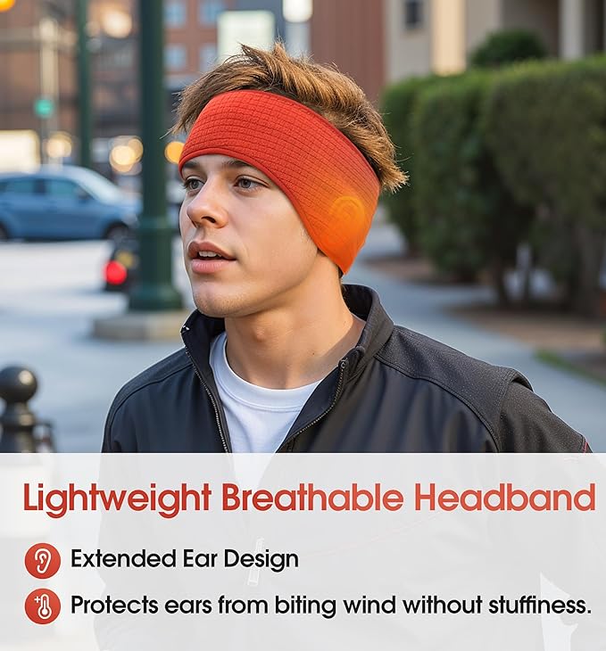 SUNMECI Lightweight Soft Fleece Headband - Breathable Ear Muffs for Men Women in Winter Running Cycling Ski Comfortable Warm for Clod Weather Sports