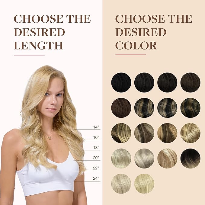 GOO GOO Clip in Hair Extensions Real Human Hair, Remy Human Hair Extensions Clip ins for Women, Natural Human Hair, 18inch 130g 7Pcs, 16/22 Light Blonde Highlighted Golden Blonde