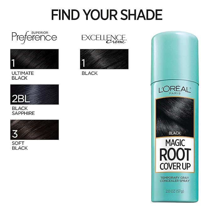 L'Oreal Paris Hair Color Root Cover Up Hair Dye Black 2 Ounce (Pack of 2) (Packaging May Vary)