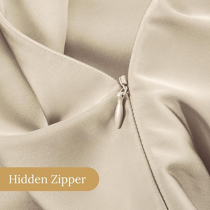 INFIIXSO Mulberry Silk Pillow Case King Size, Silk Pillowcase with Hidden Zipper 20"x36", Extraordinary Smooth and Soft Pillow Cases for Hair and Skin(Beige, 1 Pack)