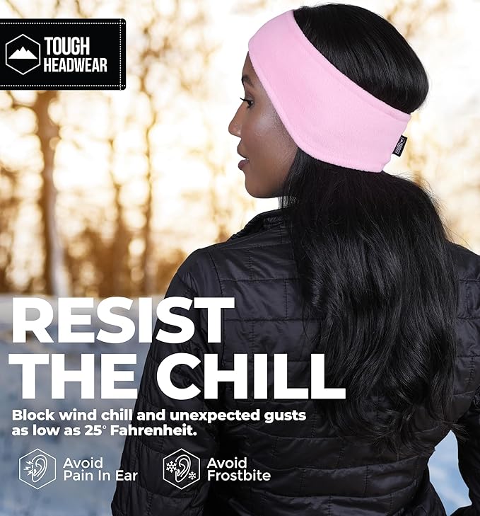 Tough Headwear Winter Headbands for Women - Ear Warmers - Ear Muffs for Winter - Fleece Headband for Men & Women for Cold Weather