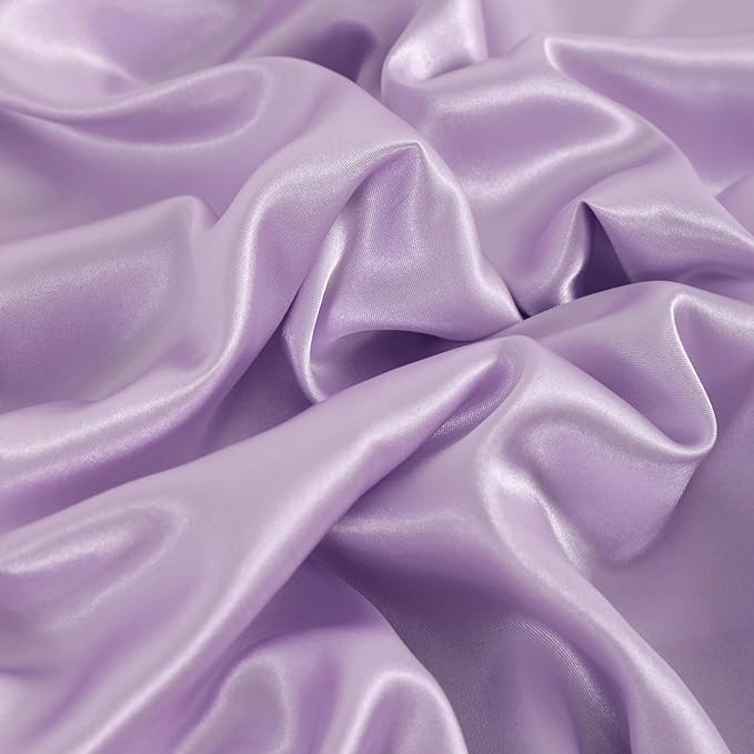 NTBAY 2 Pack Satin Standard Pillowcases for Hair and Skin, Luxurious and Silky Pillow Cases with Envelope Closure, 20x26 Inches, Light Purple