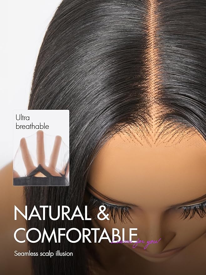 LUVME HAIR 7x6 HD Lace All-Day Comfort Wig PartingMax Lace Bob Wigs Lace Front Wigs Human Hair Pre Cut Plucked Lace Frontal Glueless 12 Inches Natural Black Color