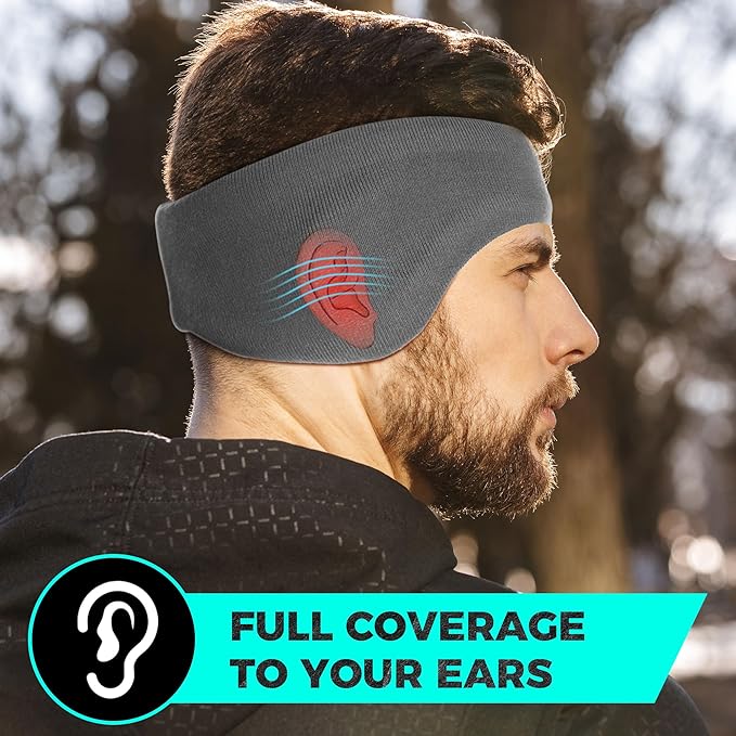 WTACTFUL Double-Layer Fleece Pro, Ear Warmers Muffs Cold Weather Winter Headband Ear Covers for Men Women Ski Running Cycling