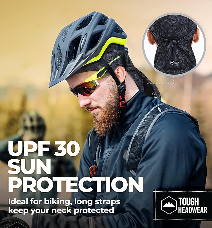 Cooling Helmet Liners - Do Rag Skull Caps for Men - Cooling Head Wraps, Hard Hat Liner - Motorcycle Pirate Bandana