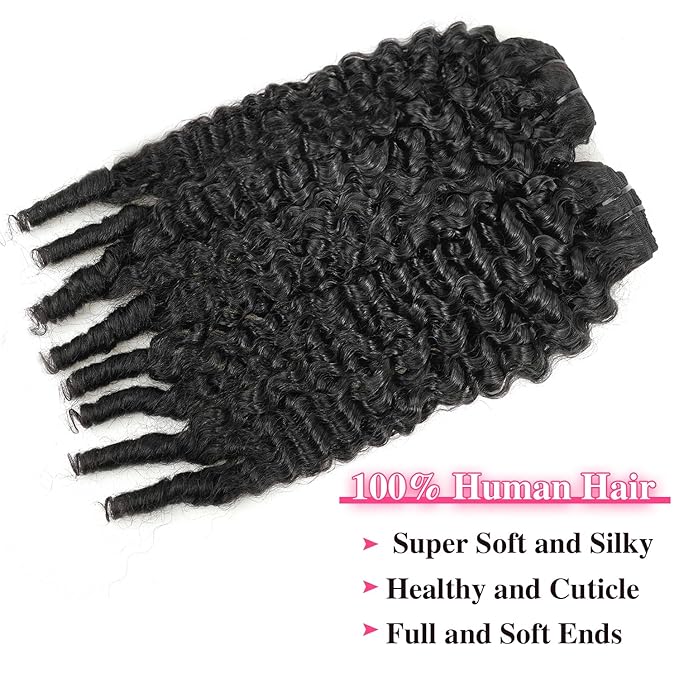 28 Inch Long Burmese Curly Clip in Hair Extensions Real Human Hair #1B Natural Black Color Burmese Curly Clip ins For Women Brazilian Virgin Clip on Hair Extensions