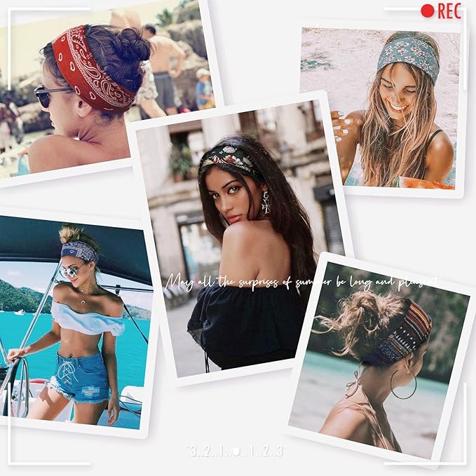 AKTVSHOW Boho Headbands for Women Fashion Wide Headband Non-Slip Head Band for Women's Hair Wide Thick Sweat Hair Bands, Trendy Hair Accessories for Women's