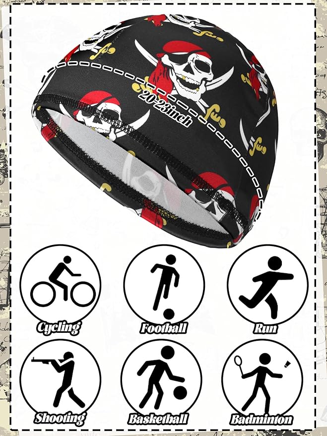 SATINIOR 6 Pcs Cooling Skull Cap Helmet Liner Sweat Wicking Cap Hard Hat Liner Bandana for Men Women Sports Cycling Running