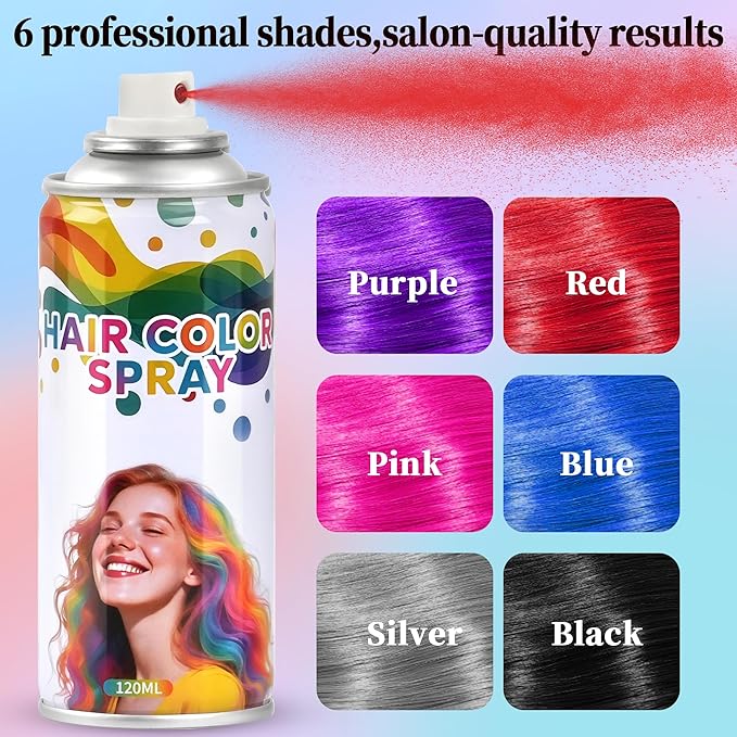 2 Pack Black hair spray,Black Hair spray temporary for Women Kids Men, Washable Temporary Hair Dye Spray，Spray hair color Non-Sticky，For Christmas Party, Halloween Crazy Hair Day,Cosplay Party