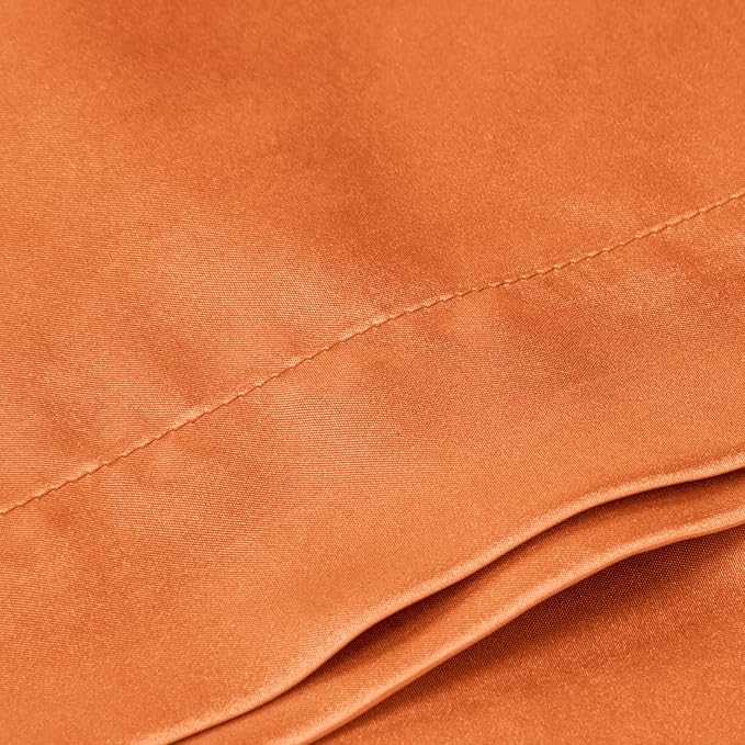 BEDELITE Satin Body Pillow Cover, Super Soft and Cooling Body Pillow Pillowcase for Hair and Skin, Breathable Silky Full Long Pillowcase Cover(20"x54", Burnt Orange)