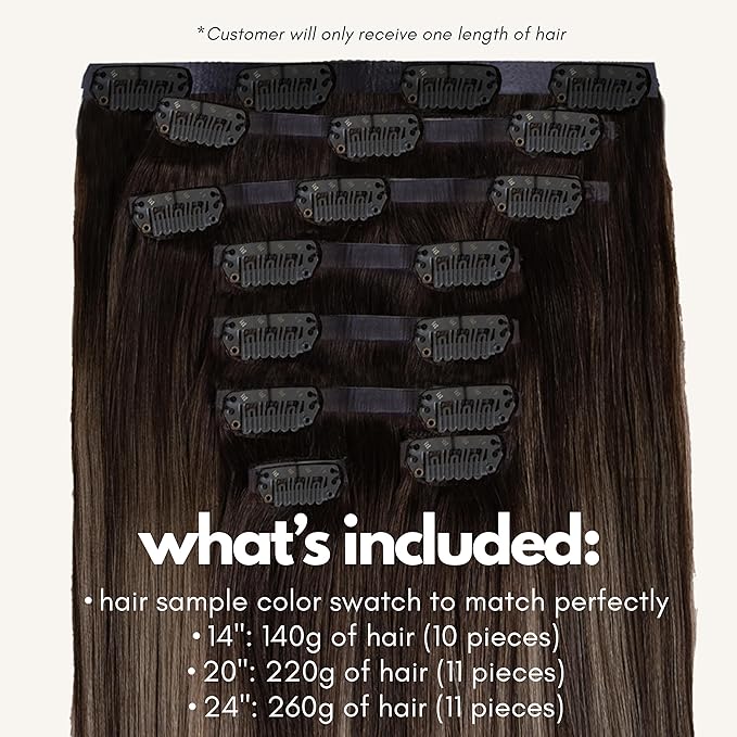 Irresistible Me Real Human Hair Extensions Clip Ins – 100% Human Hair Clip In Extensions for Length & Volume – Invisible Extension – Heat Resistant & Dyeable – Ash Brown Balayage, 20 Inches