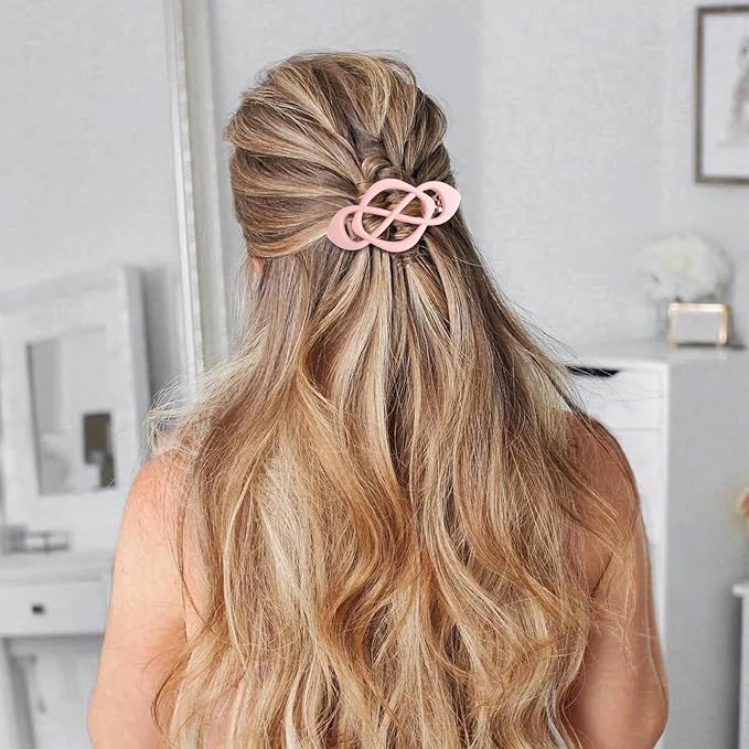Pink Hair Barrettes for Women 4packs Hair Clips French Hair Barrette Clip Pink Accessories for Women Girls