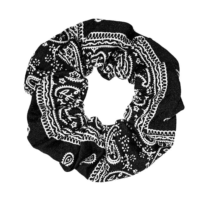 Bandana Print Scrunchies Hair Ties, 5PCS Cotton Hair Elastics for Women