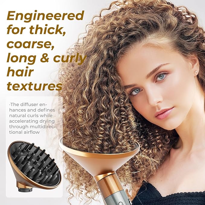 Upgraded Diffuser Attachment for Dyson Airwrap HS01/HS05/HS08 - Quick-Dry Curly Hair Nozzle, Heat-Resistant & Lightweight Design, Reduces Frizz for Na