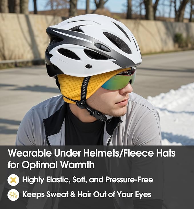 SUNMECI Lightweight Soft Fleece Headband - Breathable Ear Muffs for Men Women in Winter Running Cycling Ski Comfortable Warm for Clod Weather Sports