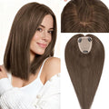 Rich Choices Human Hair Toppers for Women-100% Real Remy Hair Topper No Bang-Upgraded 150% Density 9 * 12CM Lace Base-Clip in Hairs Topper for Thinning Hairs-12Inch #2 Dark Brown