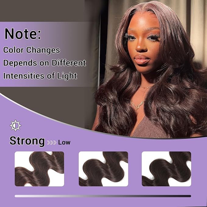 4# Body Wave Bundles Human Hair Chocolate Brown Color Body Wave Bundle 100% Real Human Hair And True To Length 14 16 18 Inch 3 Pcs/Pack