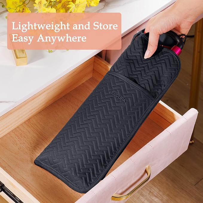 Hair Tools Travel Bag, Heat Resistant Curling Iron Holder & Flat Iron Case, Hot Tools Organizer Pouch for Hair Straightener, Hair Dryer, Crimper & Styling Accessories, Travel Makeup Bag