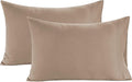 Lane Linen 100% Organic Cotton Pillow Cases Standard Size Set of 2 (20"x26") - Cotton Pillowcases Standard Size - Soft Brown Pillow Cases Set of 2 - Standard Pillow Case Pack of 2 - Taupe