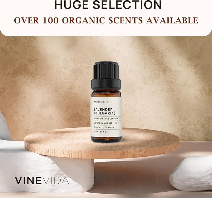 VINEVIDA Lavender Essential Oil - Undiluted, 10 mL - DIY Candle Scents, Safe for Skin