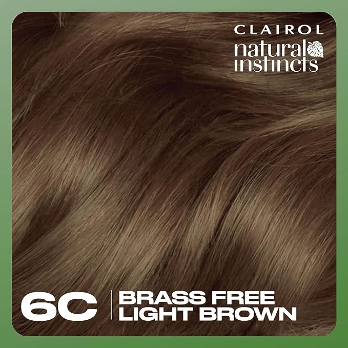 Clairol Natural Instincts Demi-Permanent Hair Dye, 6C Light Brown Hair Color, Pack of 1