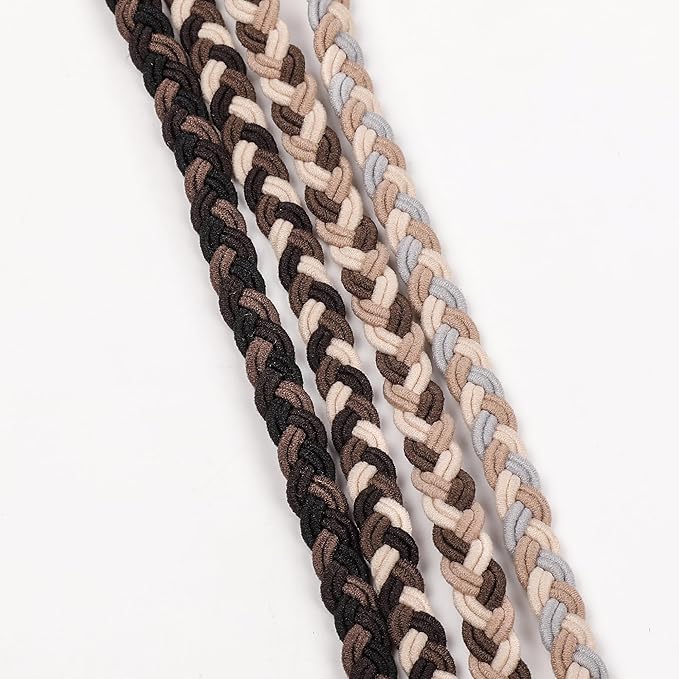 Sport Hair Ties for Women - 4 Pack Elastic Pony Tails for Gym, Braided & Swimming Sports - 40 Inch Length