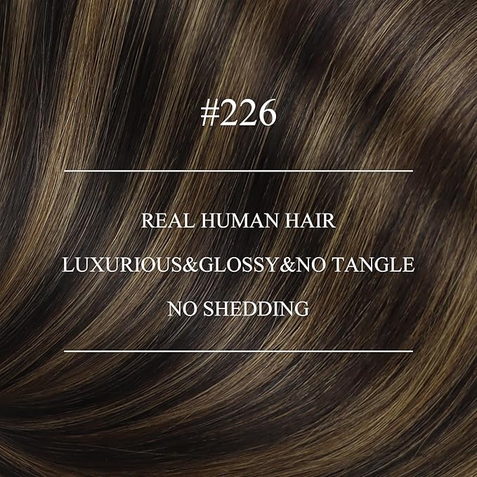 YoungSee Nano Bead Hair Extensions Human Hair Brown 18 inch Nano Ring Hair Extensions Human Hair Balayage Nano Hair Extension Dark Brown Ombre Browns Pre Bonded Nano-Tip Hair Extension 50s 50g