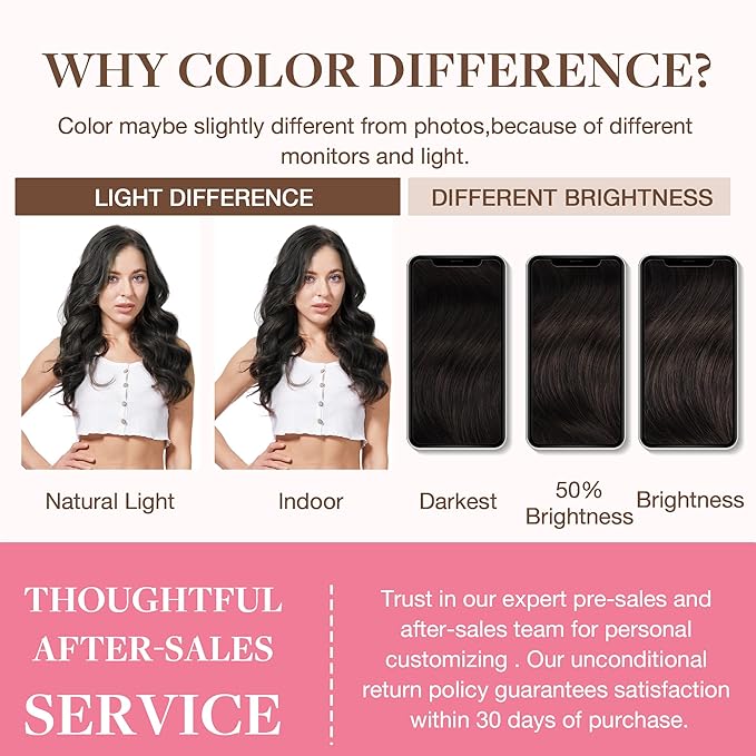 GOO GOO Clip in Hair Extensions Real Human Hair, Remy Human Hair Extensions Clip ins for Women, Natural Human Hair, 20inch 150g 7Pcs, 2 Dark Brown