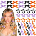 36Pcs Orange Mini Bow Hair Clips Y2K Star Metal Hair Barrettes Christmas Non Slip Water Drop Hair Clips Small Ribbon Hair Bows Cute Snap Bowknot Hair Claw Clips Accessories for Women Girls