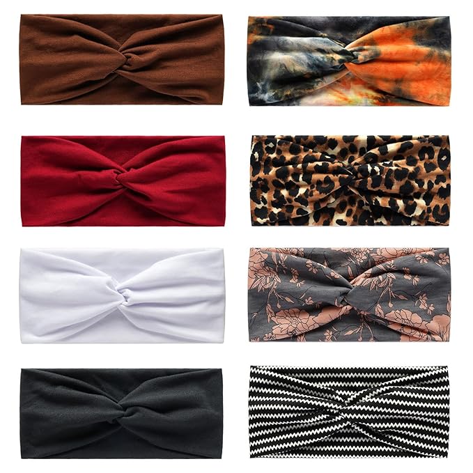 Elastic Knotted Headbands for Women Criss Cross Head Bands for Women's Hair Non Slip Boho Wrap Twisted Hair Accessories