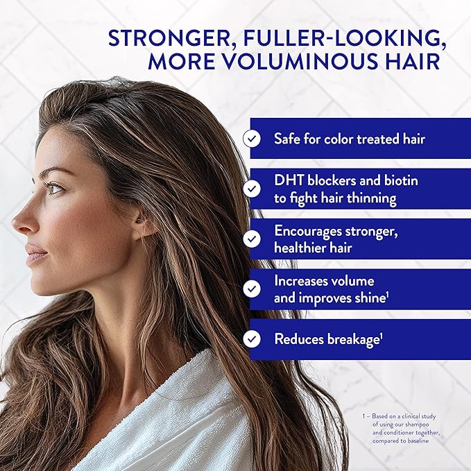 Routine Wellness Anti-Thinning Shampoo for Thinning Hair - Biotin DHT Blocker Women & Men - Color Safe Shampoo for Hair Loss & Healthy Hair - Vanilla Blossom - 14oz