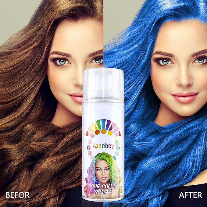 Halloween Hair Spray,Temporary Hair Color Spray for Women Kids Men,Washable Hairspray,Colored Hair Spray,Color Hairspray for Halloween,Party,Cosplay,Christmas Day (Blue)