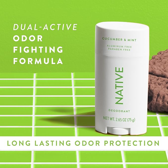 Native Deodorant Contains Naturally Derived Ingredients, 72 Hour Odor Control | Deodorant for Women and Men, Aluminum Free with Baking Soda, Coconut Oil and Shea Butter | Cucumber & Mint