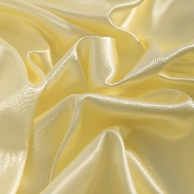 NTBAY 2 Pack Satin King Pillowcases for Hair and Skin, Luxurious and Silky Pillow Cases with Envelope Closure, 20x40 Inches, Light Yellow
