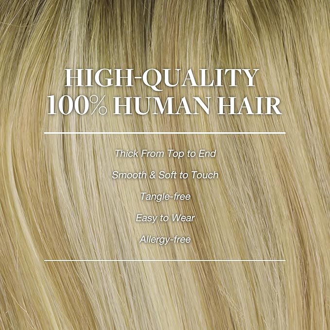 GOO GOO Clip in Hair Extensions Real Human Hair, Remy Human Hair Extensions Clip ins for Women, Natural Human Hair, 14inch 120g 7Pcs, 5A/90/16F Bahamian Balayage