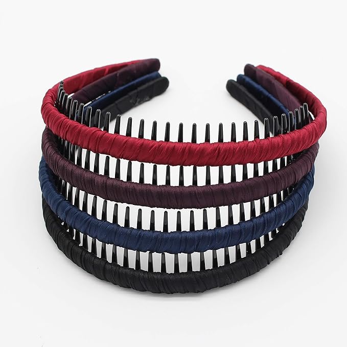 Fashion Hair Bands for Women - Short Hair Headbands, Non-Slip, Resin Hair Accessories (4 Colors)
